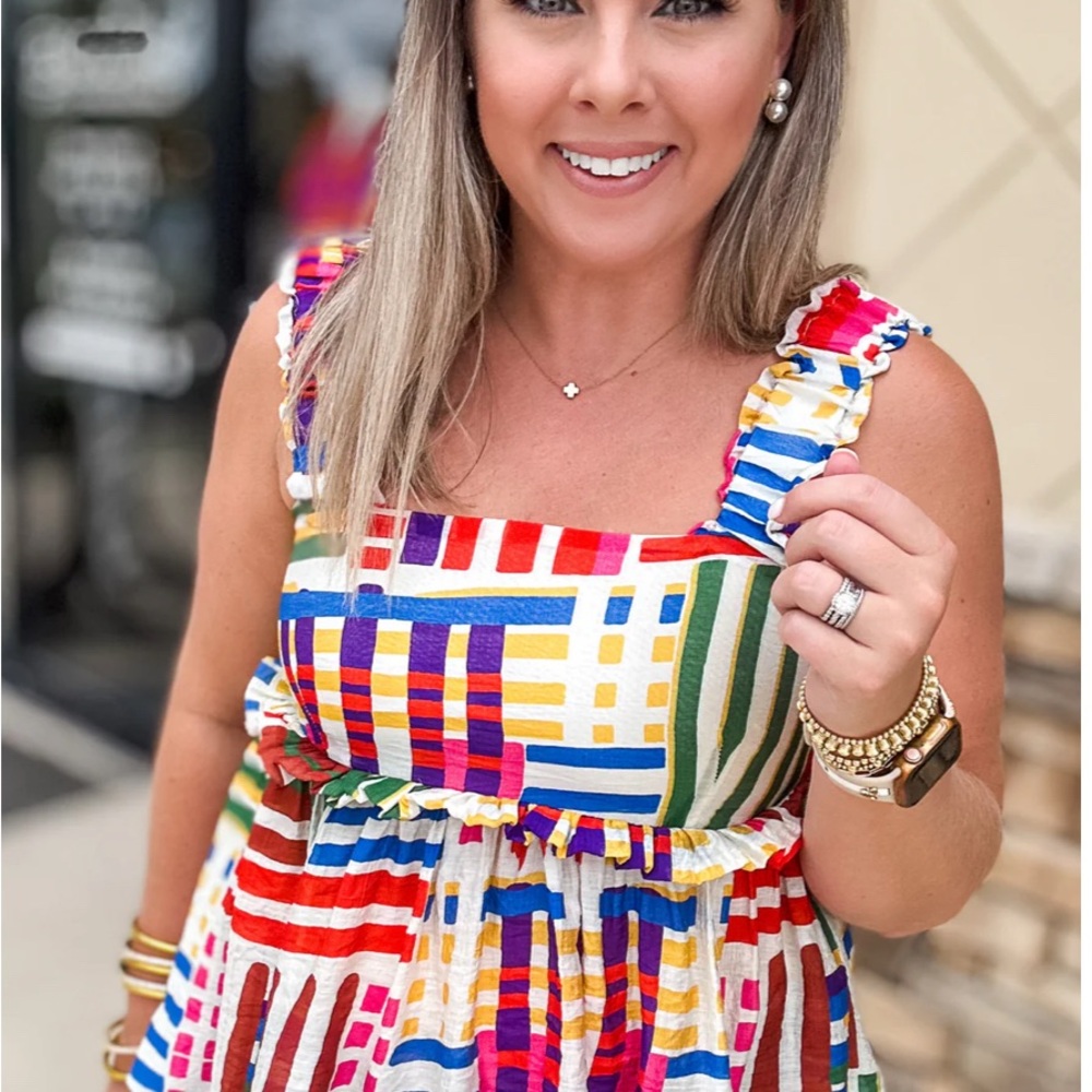 THML Multicolor Geometric Print Top